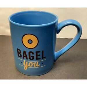 Einstein Bagels Bagel You coffee mug cup M Ware 4" blue